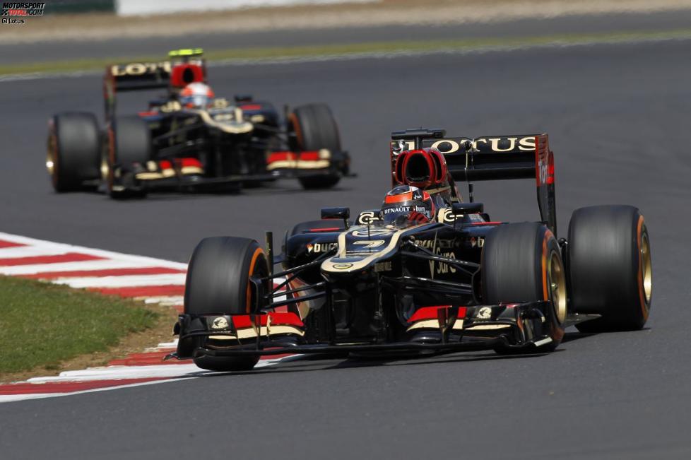 Kimi Räikkönen (Lotus) und Romain Grosjean (Lotus) 