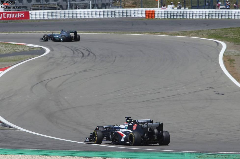 Pastor Maldonado (Williams) und Esteban Gutierrez (Sauber) 