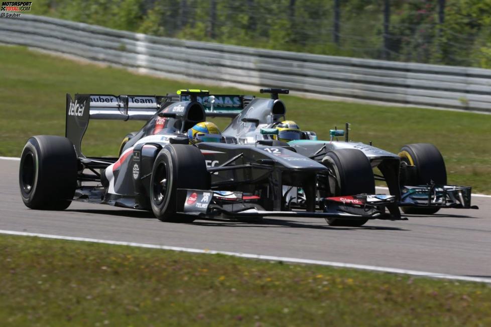 Esteban Gutierrez (Sauber) und Nico Rosberg (Mercedes)