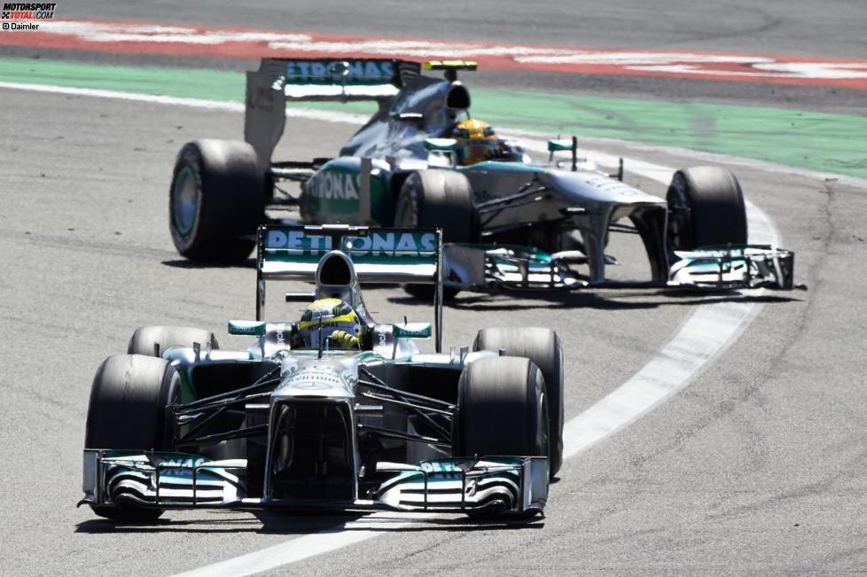 Nico Rosberg und Lewis Hamilton (beide Mercedes)
