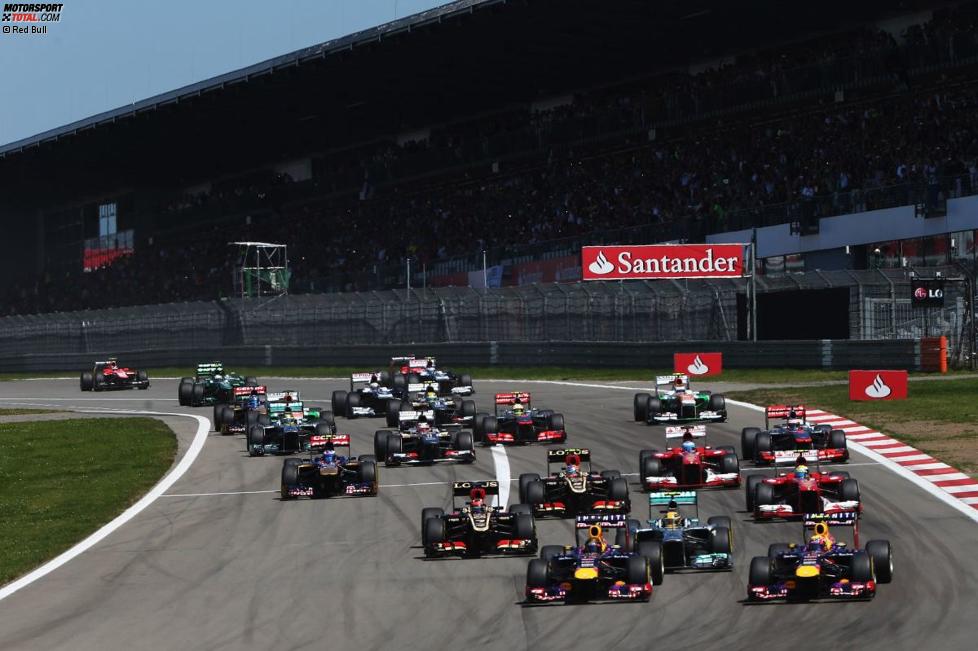 Start zum Großen Preis von Deutschland mit Sebastian Vettel und Mark Webber (beide Red Bull) an der Spitze