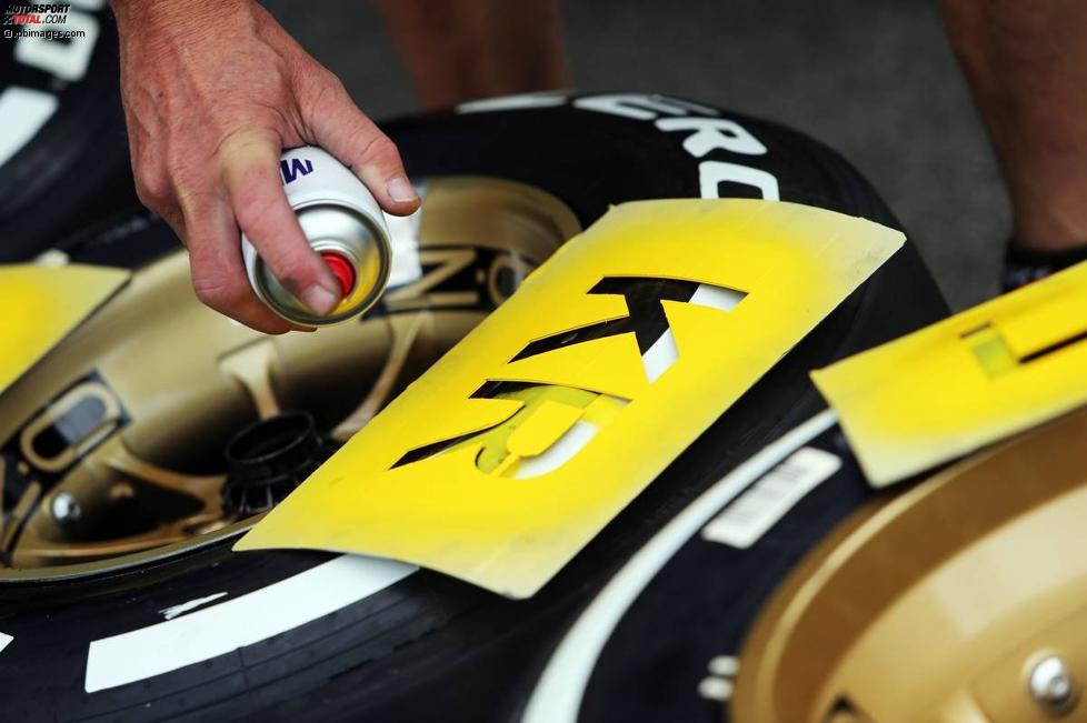 Reifenmarkierung für Kimi Räikkönen (Lotus) 