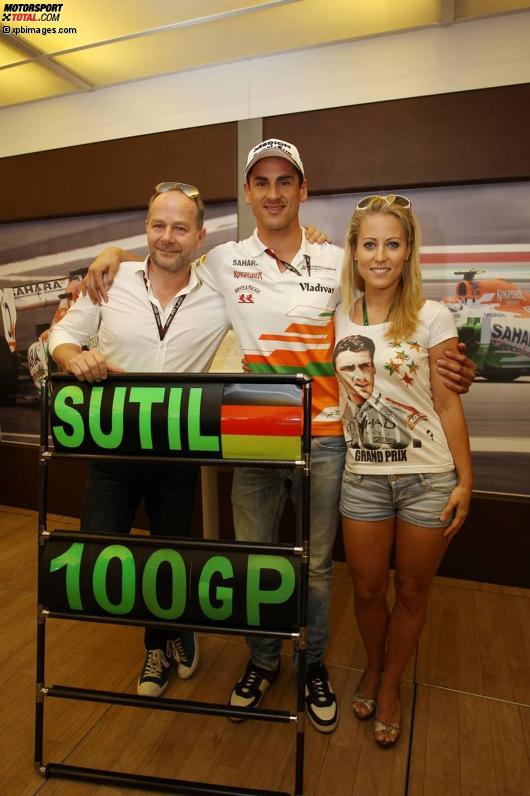 Adrian Sutil (Force India) fährt einen 100. Grand Prix