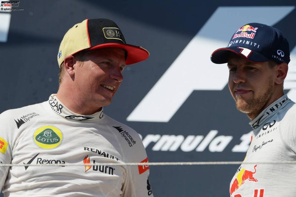 Sebastian Vettel (Red Bull) und Kimi Räikkönen (Lotus) 