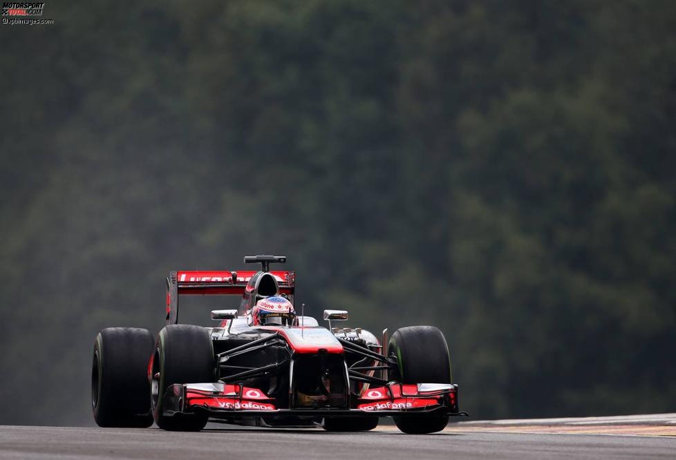 Vorjahressieger Jenson Button (McLaren) am Freitag in Belgien