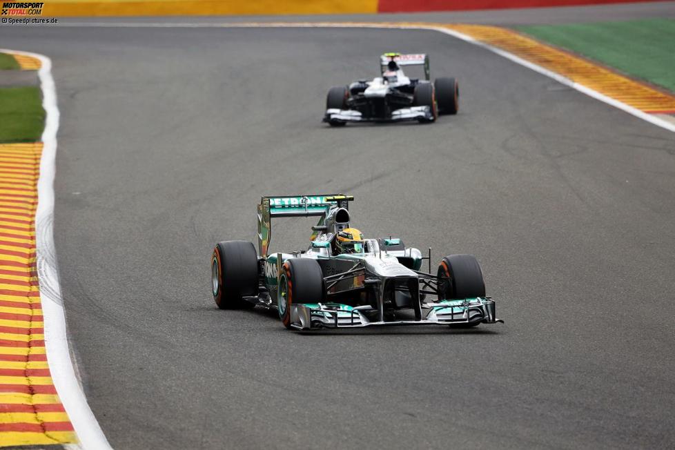 Lewis Hamilton (Mercedes) vor Valtteri Bottas (Williams) 