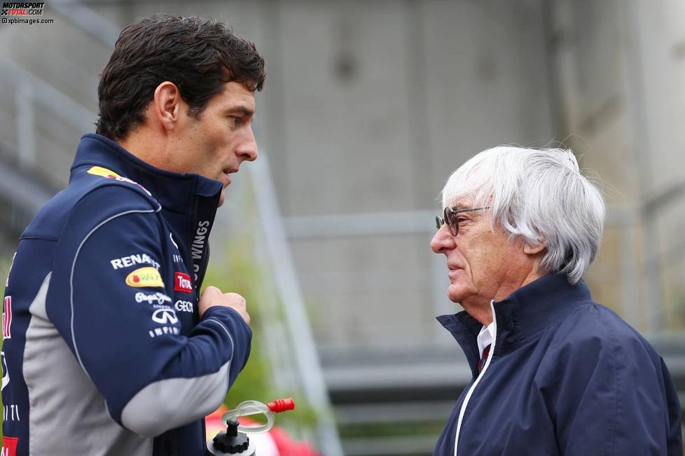 Mark Webber (Red Bull) und Bernie Ecclestone 