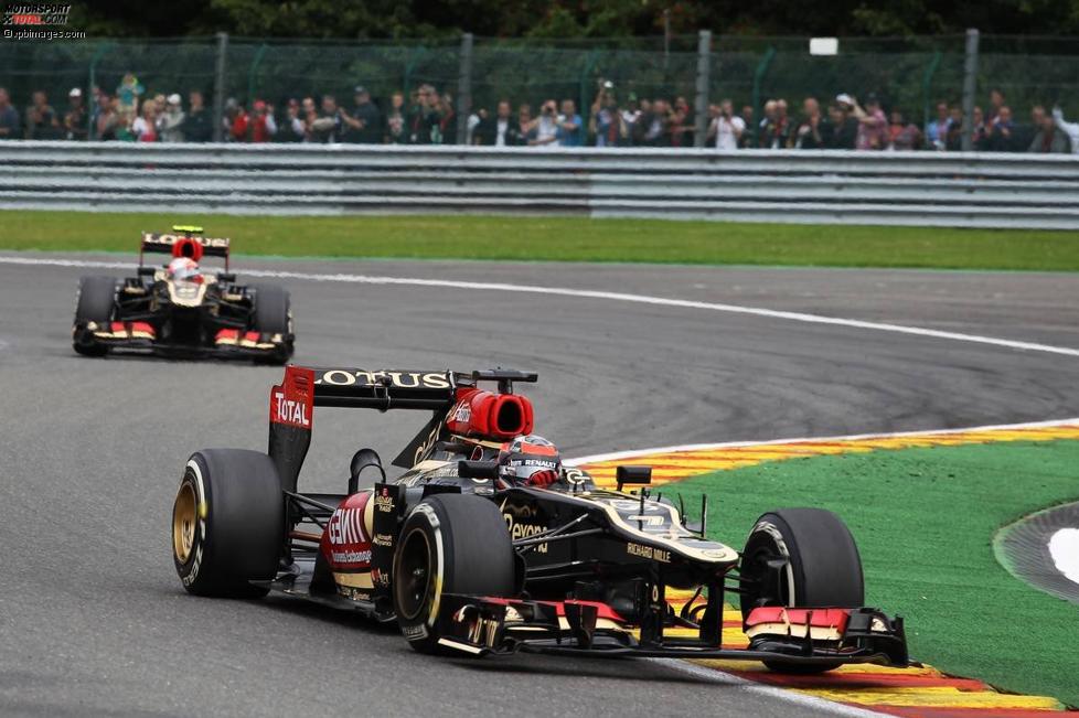 Romain Grosjean (Lotus) und Kimi Räikkönen (Lotus) 