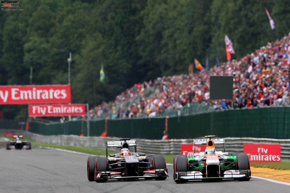 Adrian Sutil (Force India) und Nico Hülkenberg (Sauber) 