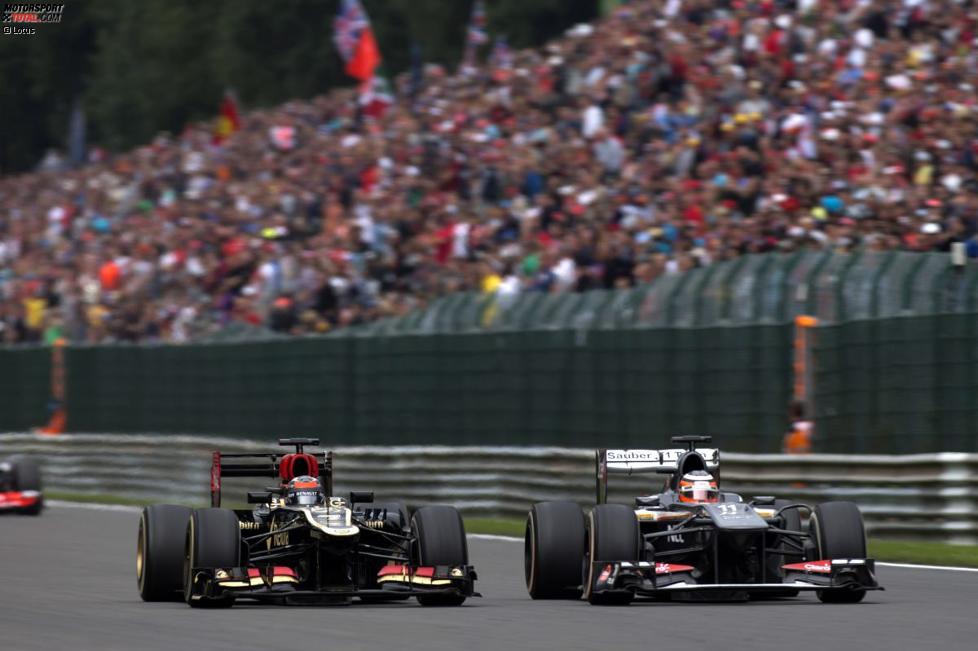 Kimi Räikkönen (Lotus) und Nico Hülkenberg (Sauber) 