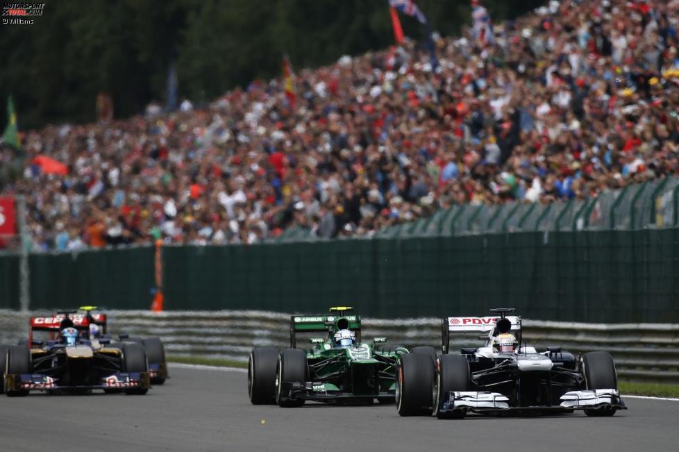 Pastor Maldonado (Williams), Giedo van der Garde (Caterham) und Jean-Eric Vergne (Toro Rosso) 