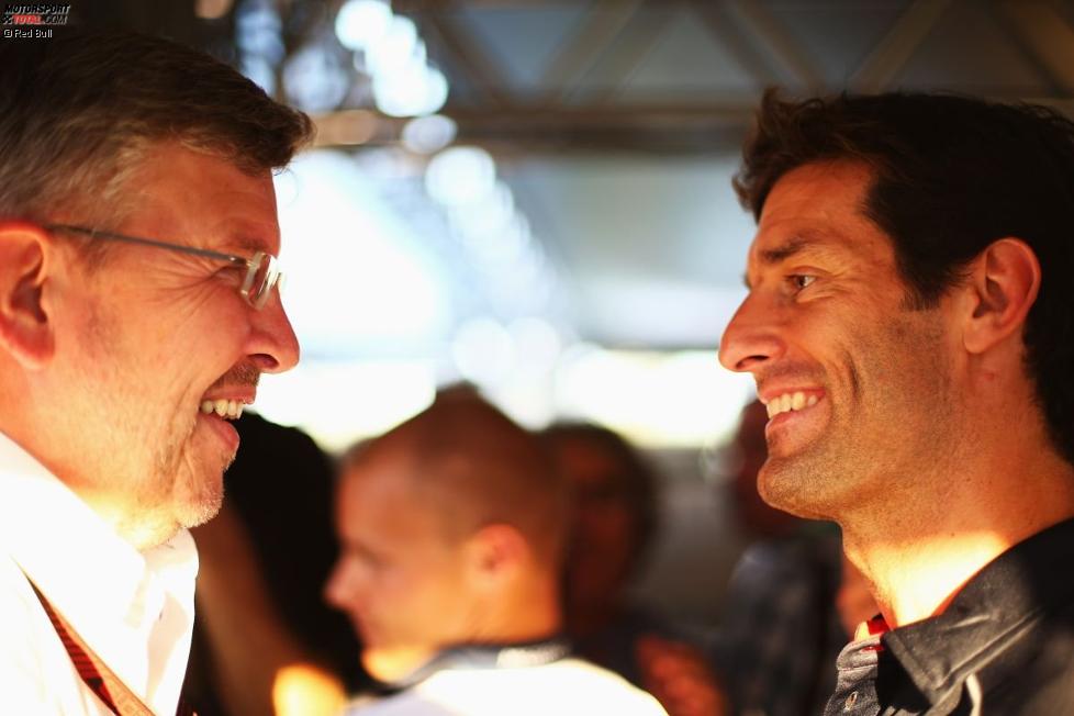 Mark Webber (Red Bull) und Ross Brawn (Mercedes) 