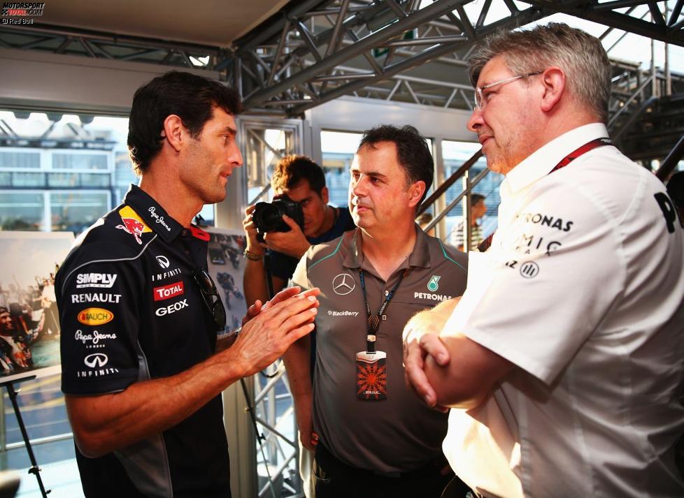 Mark Webber (Red Bull) und Ross Brawn (Mercedes) 