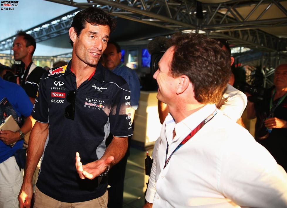 Mark Webber und Christian Horner (Red Bull) 