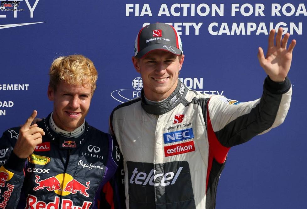 Sebastian Vettel (Red Bull) und Nico Hülkenberg (Sauber) 