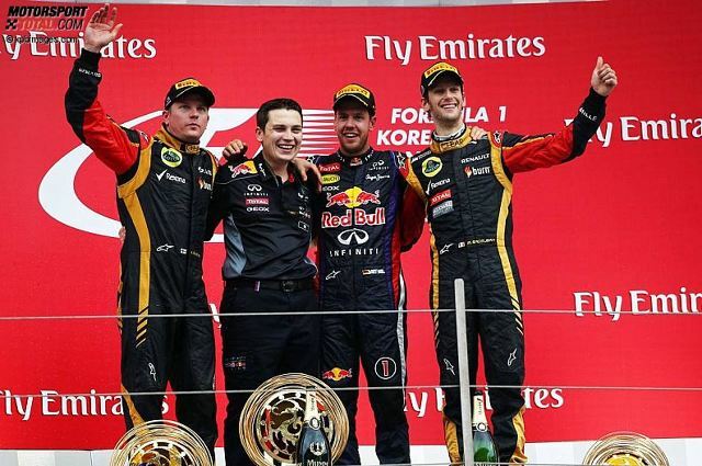Sebastian Vettel stand bereits zum dritten Mal in Folge in Südkorea ganz oben auf dem Podium