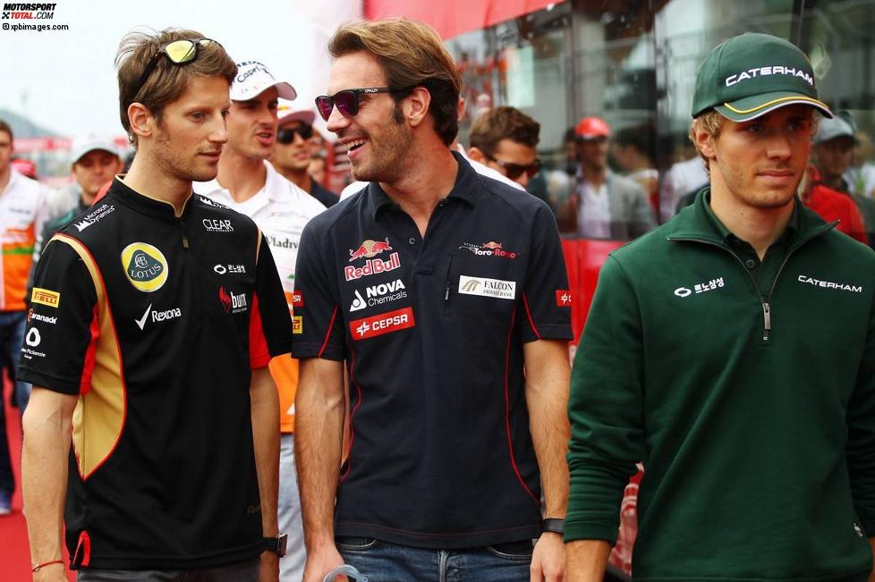 Romain Grosjean (Lotus), Jean-Eric Vergne (Toro Rosso) und Charles Pic (Caterham) 