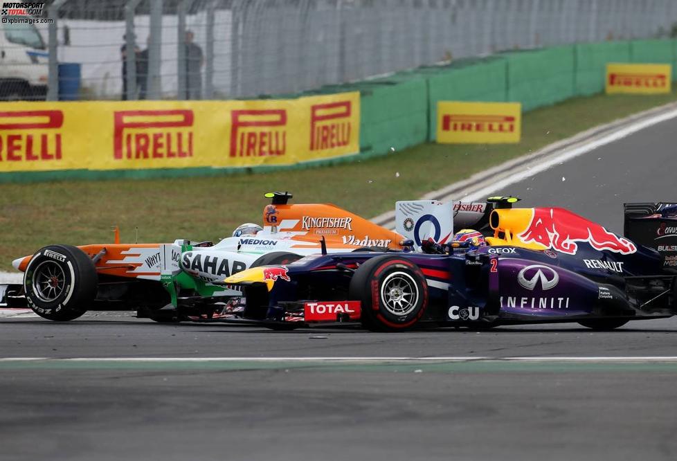 Adrian Sutil (Force India) und Mark Webber (Red Bull) 