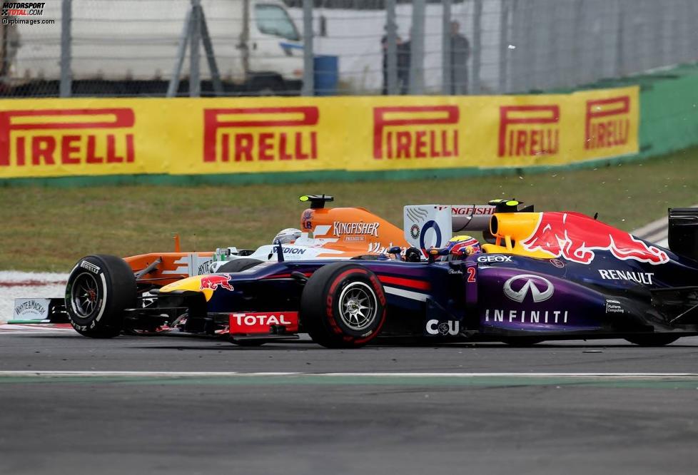 Adrian Sutil (Force India) und Mark Webber (Red Bull) 