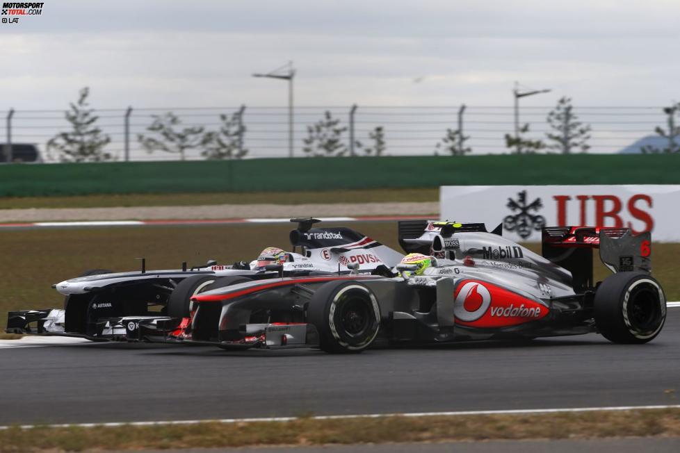 Pastor Maldonado (Williams) und Sergio Perez (McLaren) 