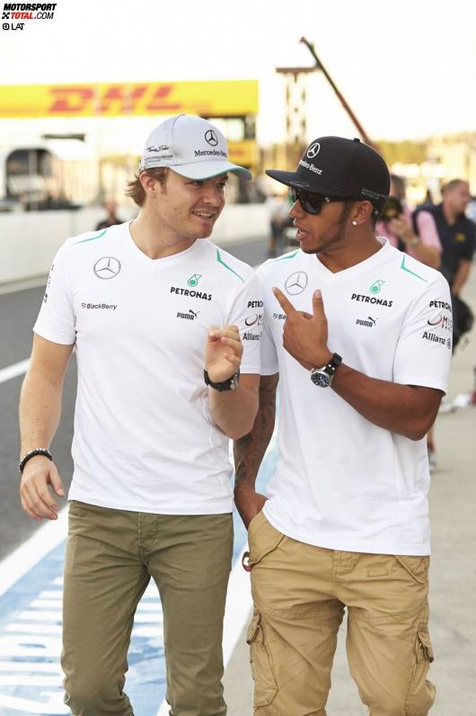 Nico Rosberg und Lewis Hamilton (Mercedes) 