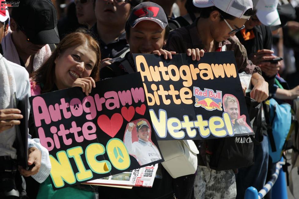 Fans von Nico Rosberg (Mercedes) und Sebastian Vettel (Red Bull) 