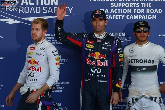 Da jubelt doch der &quot;falsche&quot; Red-Bull-Pilot? Sebastian Vettel war nach Platz zwei nicht sonderlich nach Winken zumute.