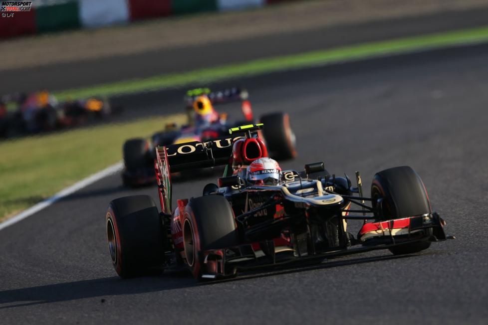 Romain Grosjean (Lotus) und Mark Webber (Red Bull) 
