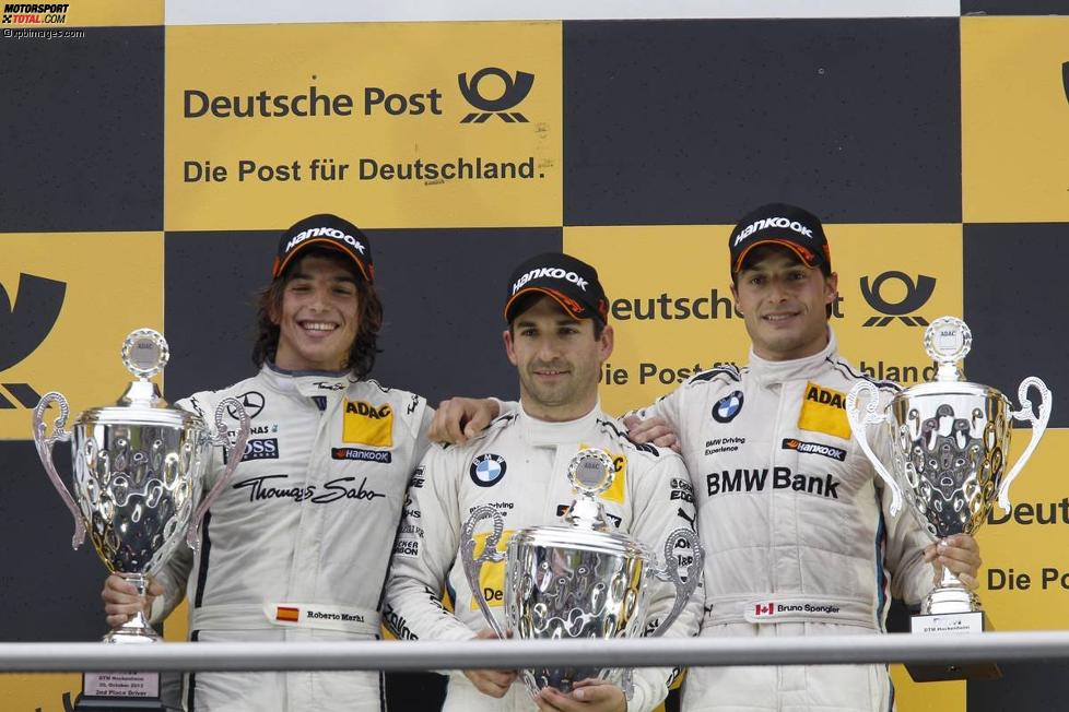 Roberto Merhi (HWA-Mercedes), Timo Glock (MTEK-BMW) und Bruno Spengler (Schnitzer-BMW) 