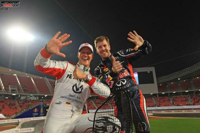 Beim Race of Champions jubelten Schumacher und Vettel oft gemeinsam