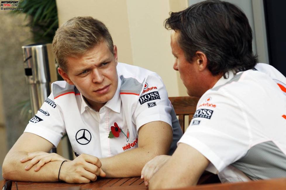 Kevin Magnussen und Sam Michael (McLaren) 