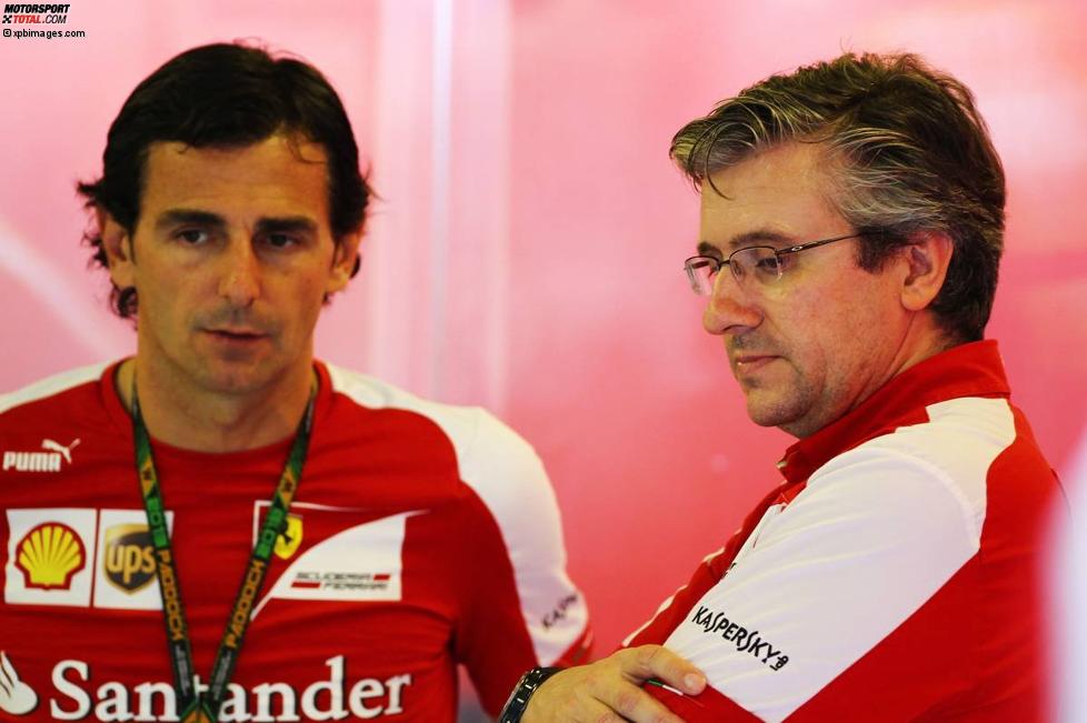 Pedro de la Rosa (Ferrari) und Pat Fry 