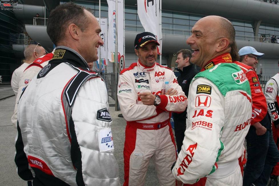 Rickard Rydell, Yvan Muller (RML-Chevrolet) und Gabriele Tarquini (Honda) 