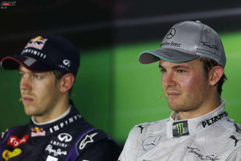 Sebastian Vettel (Red Bull) und Nico Rosberg (Mercedes) 