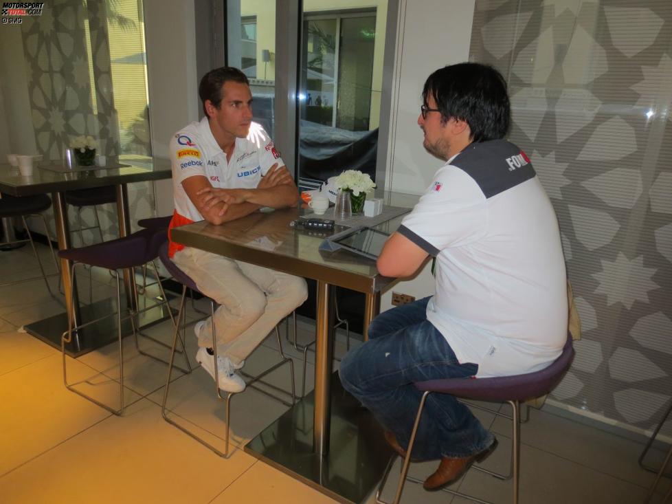 Adrian Sutil (Force India) im Interview mit Chefredakteur Christian Nimmervoll