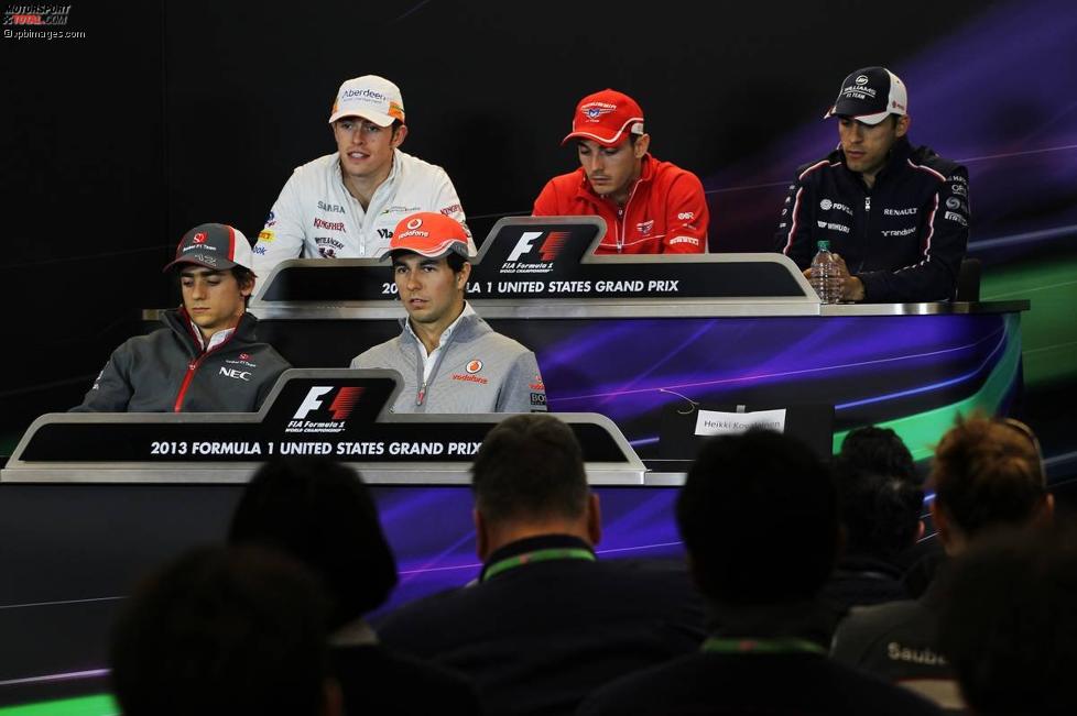 Paul di Resta (Force India), Jules Bianchi (Marussia), Pastor Maldonado (Williams), Esteban Gutierrez (Sauber) und Sergio Perez (McLaren) 