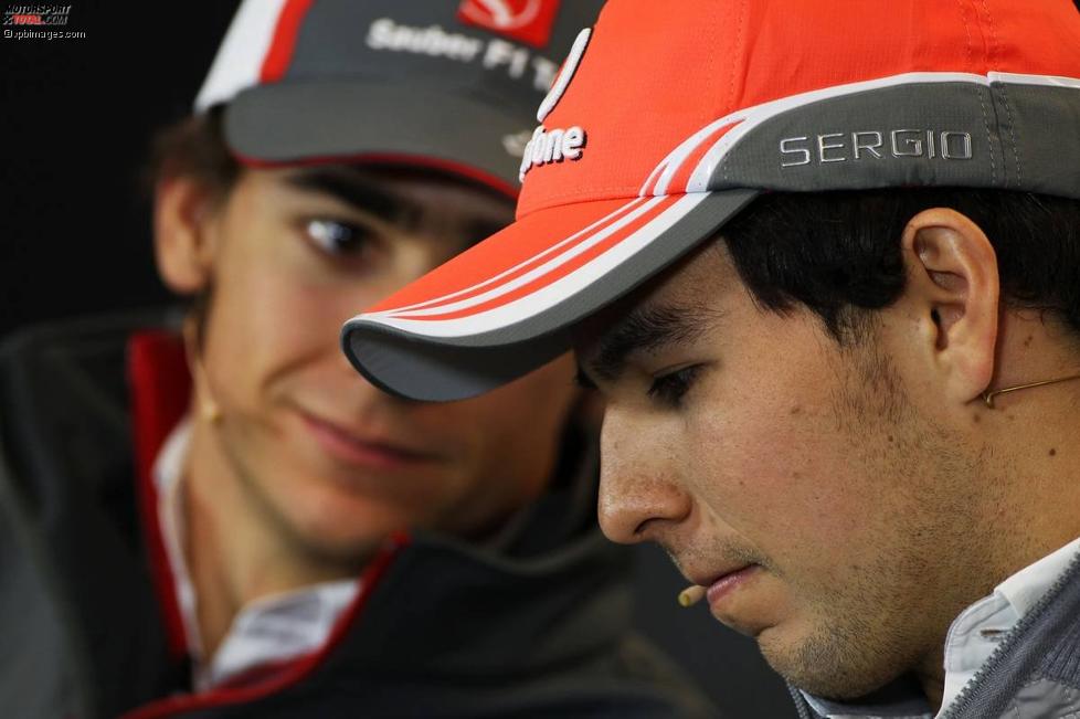 Esteban Gutierrez (Sauber) und Sergio Perez (McLaren) 