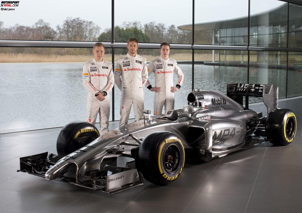Kevin Magnussen, Stoffel Vandoorne und Jenson Button (McLaren) 