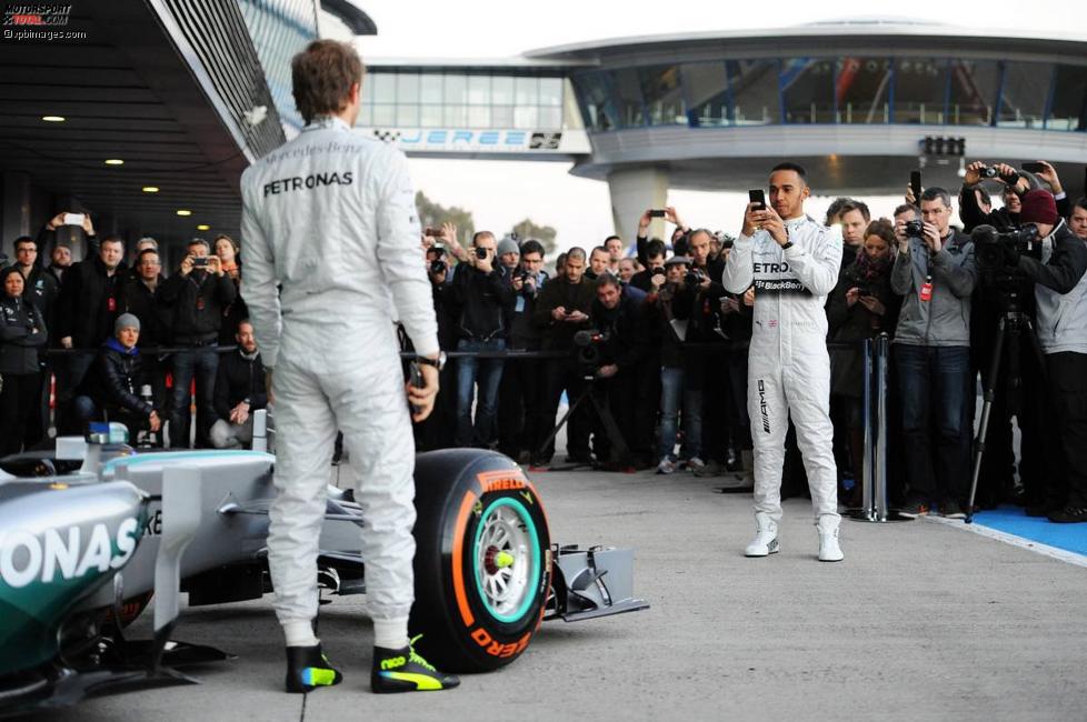 Nico Rosberg (Mercedes) und Lewis Hamilton (Mercedes) 