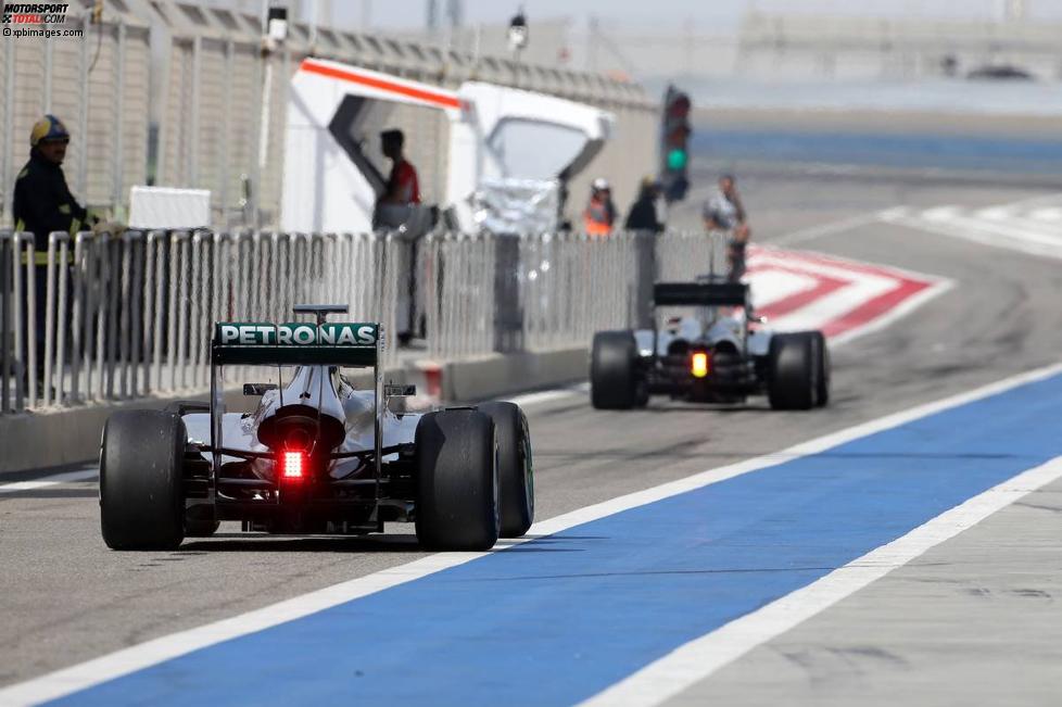 Nico Rosberg (Mercedes) und Kevin Magnussen (McLaren) 