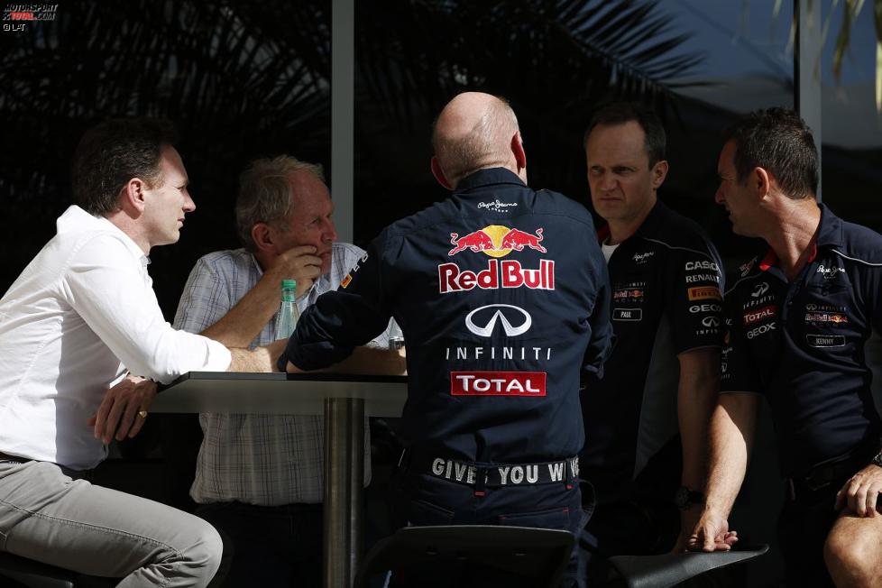 Christian Horner, Helmut Marko und Adrian Newey (Red Bull) 