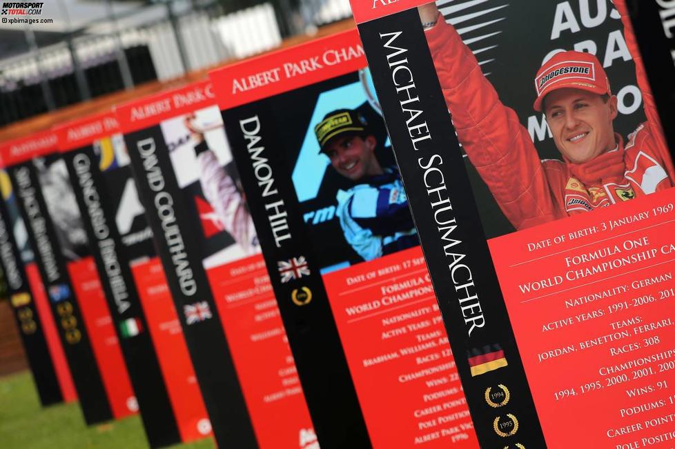 Erinnerungstafel für den viermaligen Melbourne-Sieger Michael Schumacher 
