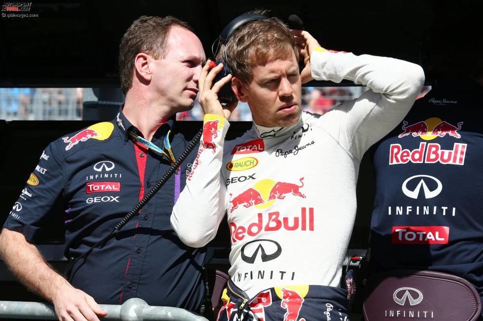 Christian Horner und Sebastian Vettel (Red Bull) 