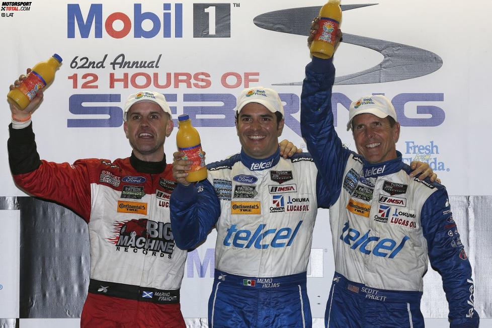 Die Sebring-Sieger Scott Pruett, Memo Rojas und Marino Franchitti 