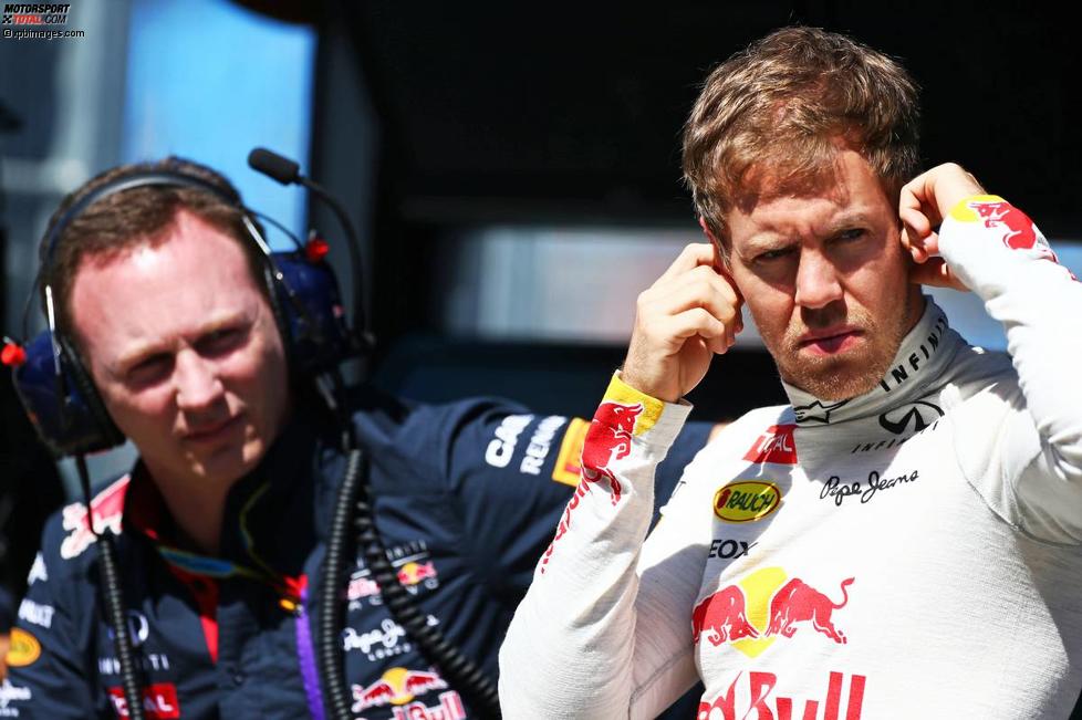 Christian Horner und Sebastian Vettel (Red Bull) 