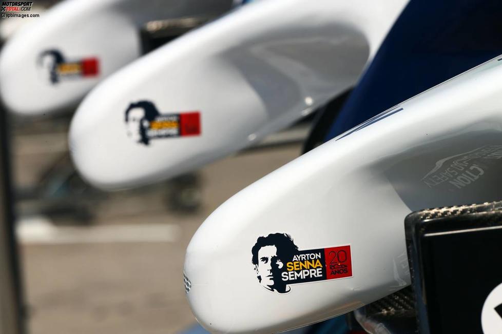 Tribut an Ayrton Senna auf der Williams-Nase