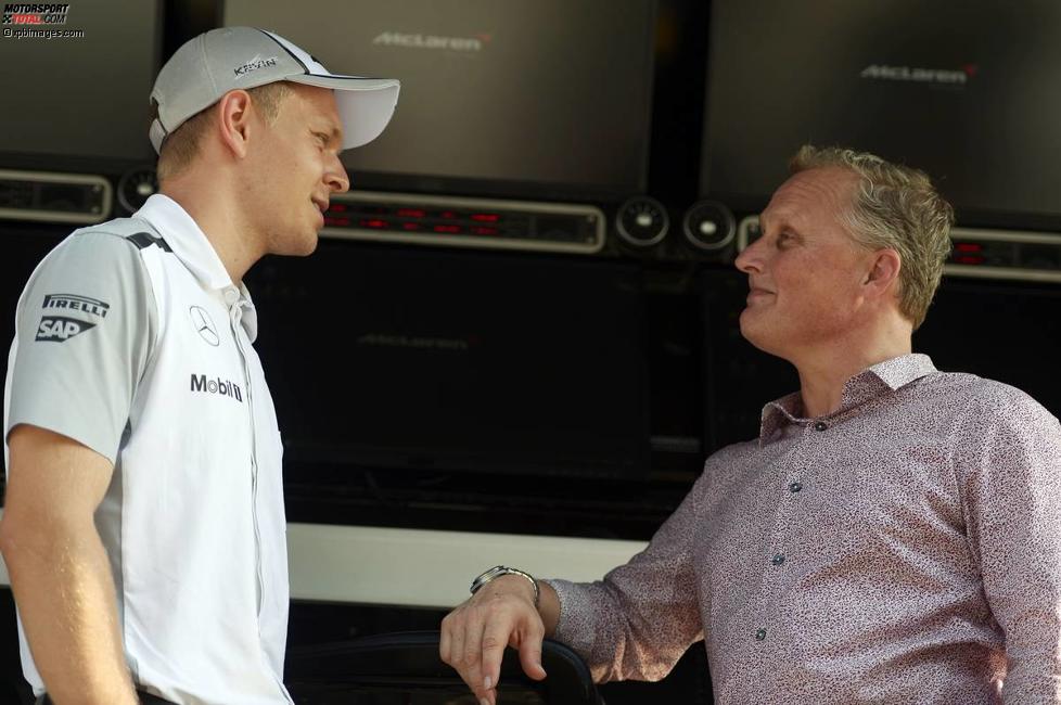 Kevin Magnussen (McLaren) und Johnny Herbert