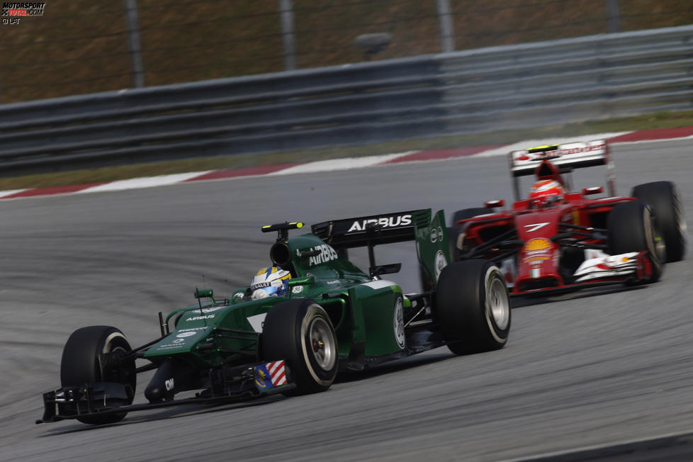 Marcus Ericsson (Caterham) und Kimi Räikkönen (Ferrari) 