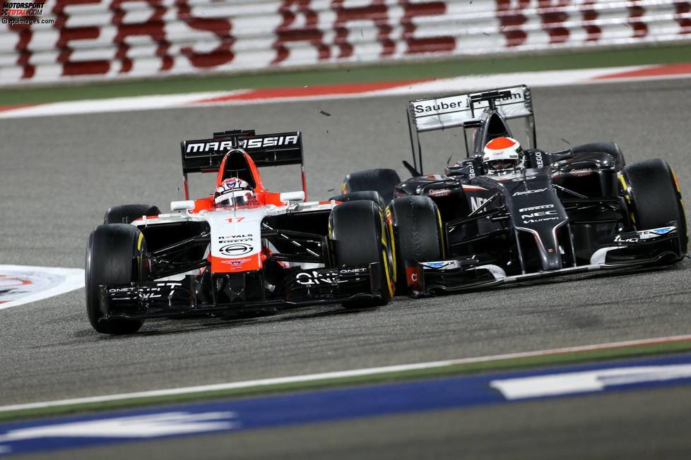 Jules Bianchi (Marussia) und Adrian Sutil (Sauber) 
