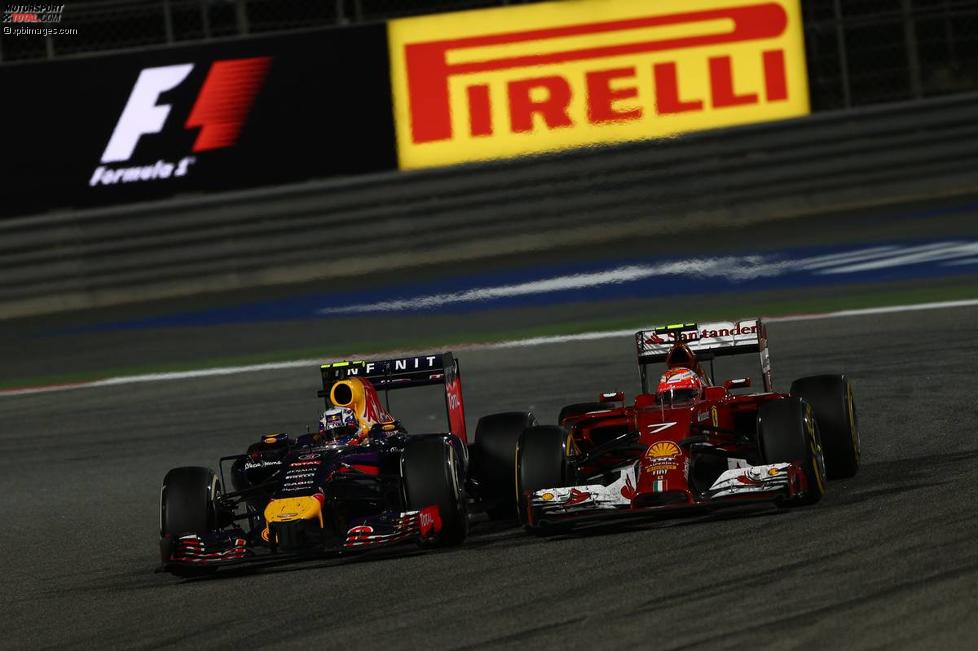 Daniel Ricciardo (Red Bull) und Kimi Räikkönen (Ferrari) 